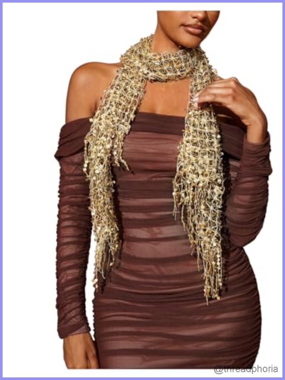 Sequin Beaded Sparkly Headscarf Hip Scarf Belly Dance Neck Scarf Glitter